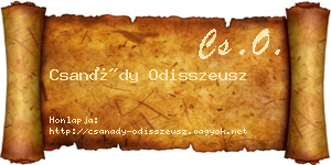 Csanády Odisszeusz névjegykártya